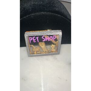 Vintage Ultra-Craft Pet Shop Cat Brooch Pin Gold Tone & Pewter 1.75" Signed